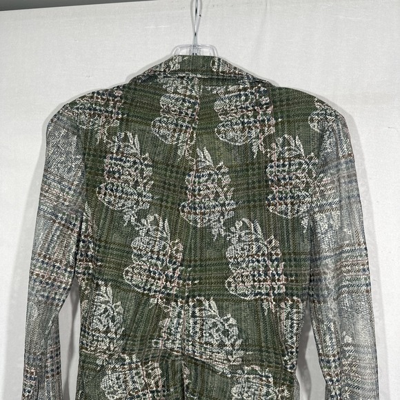 NWT $295 RAMY BROOK [ Small ] Hamilton Mesh Long Sleeve Top Sage Tartan 7136 - Picture 15 of 16